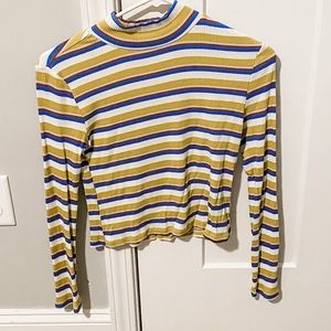 Lime Green, Purple & Blue Striped Turtle Neck